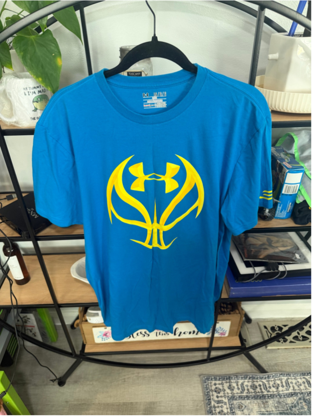 Men's Under Armour Stephen Curry T-Shirt Size L Blue Yellow